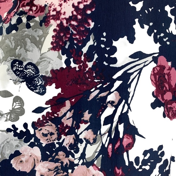 Purple Butterfly & Flower Open Cascading Front Kimono One Size Fits Most - Picture 4 of 6